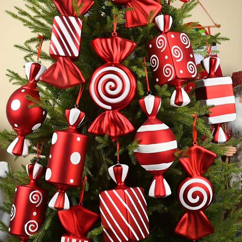 Christmas Decoration 30cm Red Candy Props Christmas Tree Ornaments, Set of 2