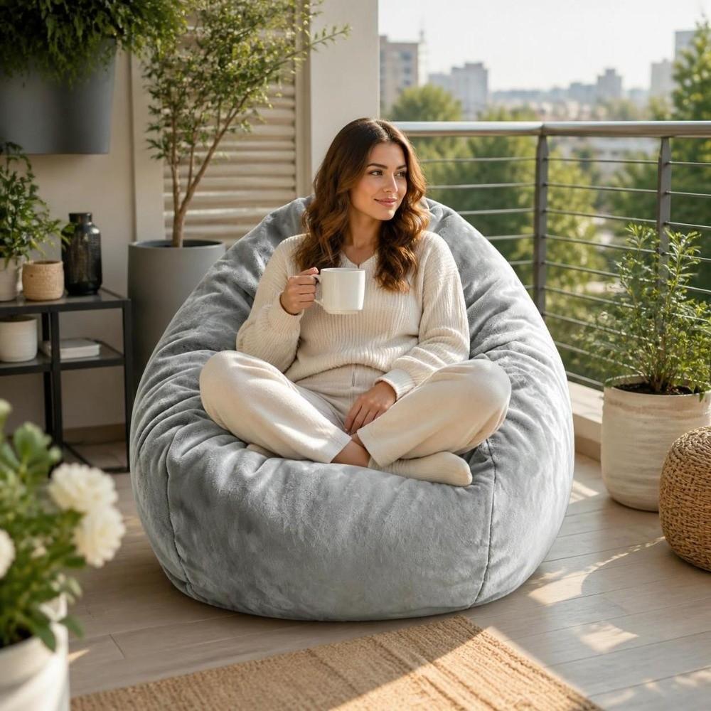 No Filling Bean Bag Chair Cover Washable Lazy Sofa Cover Durable Puff Couch Cover Doll Storage
