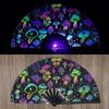 Kung Fu Fan Uv Ink Printing Fluorescent Fan Bamboo Bone Folding Fan For Festival Dance Party