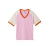 Originals Adicolor 70s Retro Series Color-Block V-Neck T-Shirt Women Tops Pink IK7886