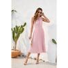 Tie High Waist Pressure Pleated Sleeveless Summer Casual Vacation Travel Dresses