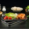 1/4pcs Stainless Steel Serving Tray for BBQ, Roasting, Baking, and Steaming Flat Bottom Plate with Food Storage Container