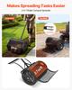 Compost Spreader, 61 cm Wide Peat Moss Spreader with Push/Tow Handle & Brush, 4 Heights Adjustable, Powder-Coated Steel Garden Peat Moss Roller, Heavy