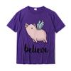 Believe Flying Pig With Wings Motivational Pigs Fly Gift Tshirt Casualnormal Tops T Shirt Prevailing Cotton Unisexs Tshirts