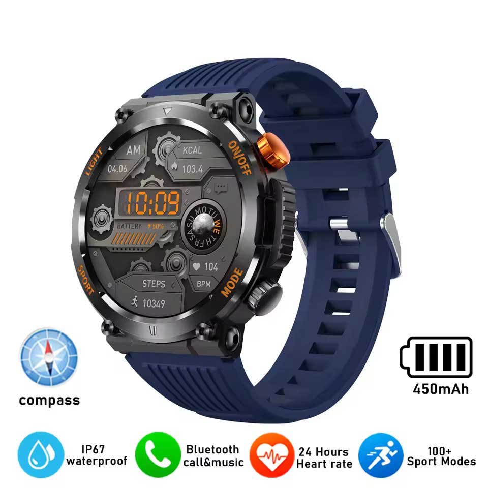 LUCKY START New Smart Watch Heart Rate Monitoring Bluetooth Call Voice Assistant GPS Sports Trajectory Waterproof Fitness SmartWatch