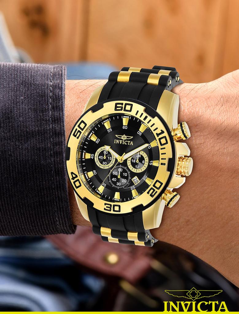 INVICTA Мужские кварцевые часы Pro Diver Casual из нержавеющей стали и силикона, черные [Б/У]