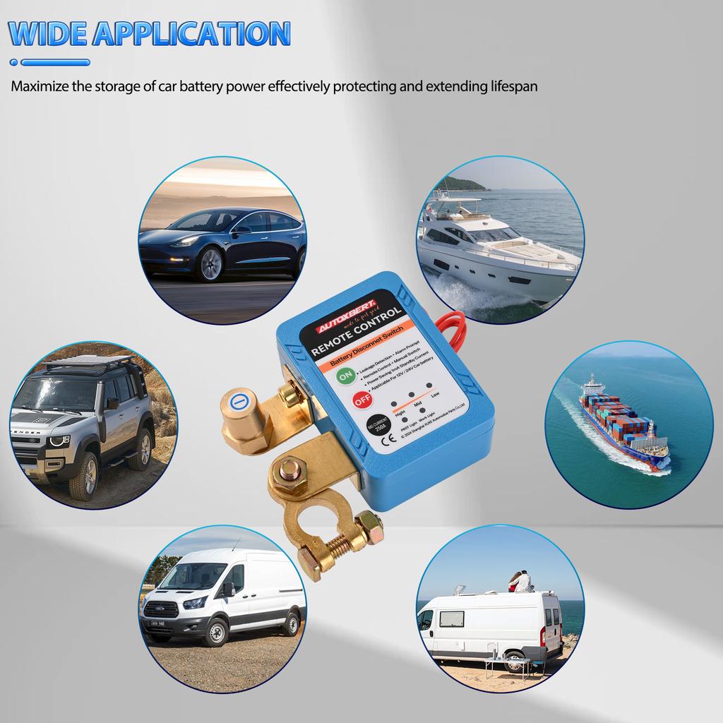 Беспроводной двойной автомобильный выключатель 12 В 240 А, автоматический выключатель питания, автоматический дистанционный выключатель аккумулятора, главный изолятор