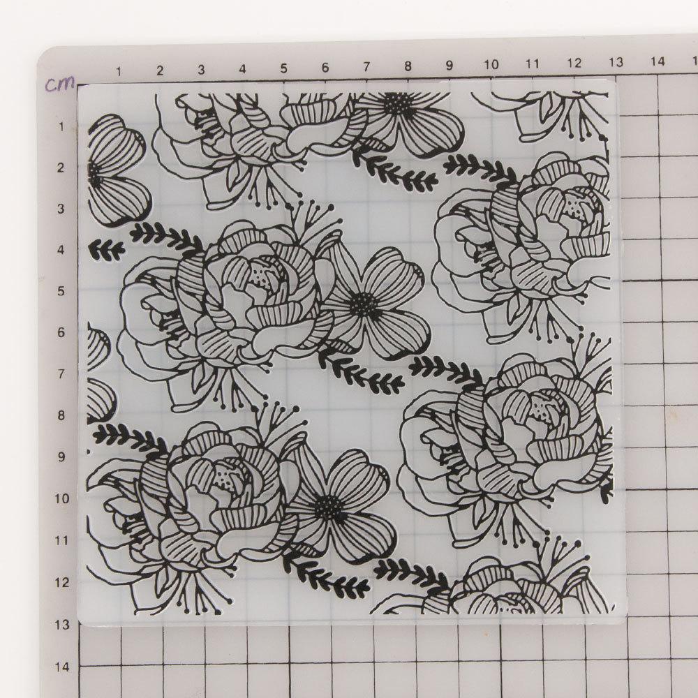 Flower Rose Branch Frame Plastic Embossing Folder for Scrapbooking DIY Photo Album Card Decor Art Template Plant Vine Rattan