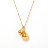 Chic European & American Style Gold-Plated Water Drop Pendant Necklace - Versatile Stainless Steel Sweater Chain Jewelry for Women