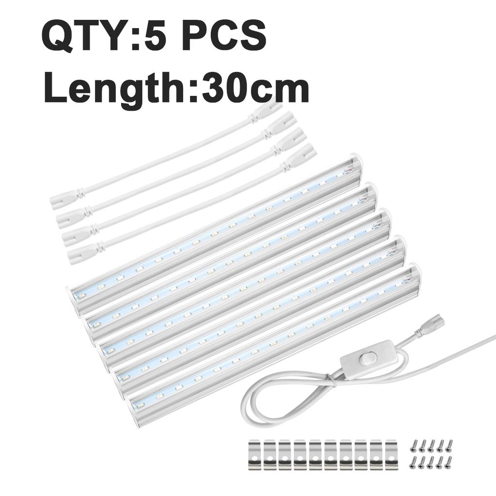 LED Grow Light 1-5Pcs T5 Tube Full Spectrum Phytolamps With Switch Cable EU Plug For Plants Vegetable Flowers Seeds Phyto Seedling Lamp Grow Tent Lamp