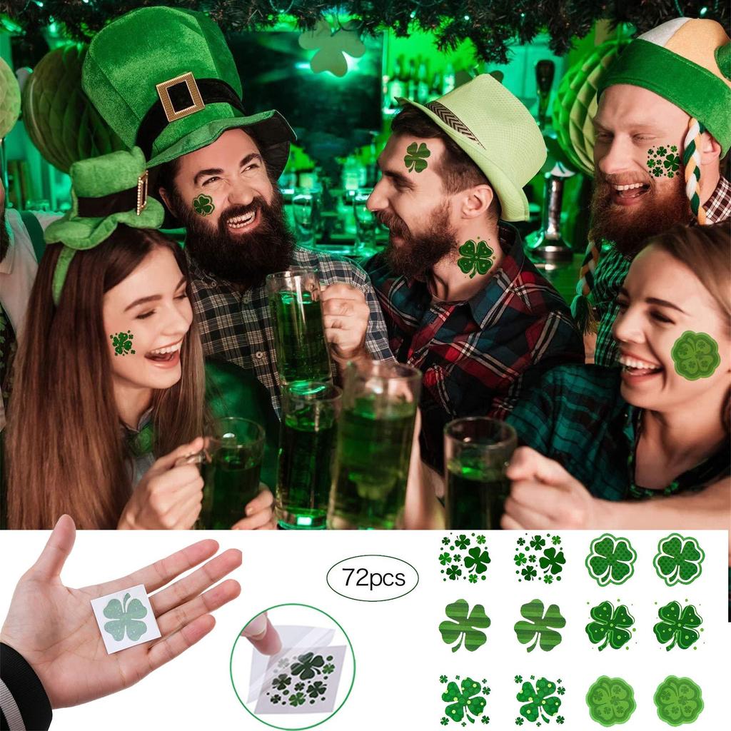 72PC Irish Stickers St. Patrick Small Sticker Set Irish Carnival Party Stickers