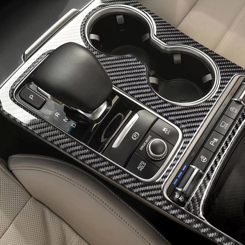 For Kia Stinger 2018-2023 Real Carbon Fiber Car Center Console Gear Shift Trim Panel Cover Car Interior Accessories LHD/RHD