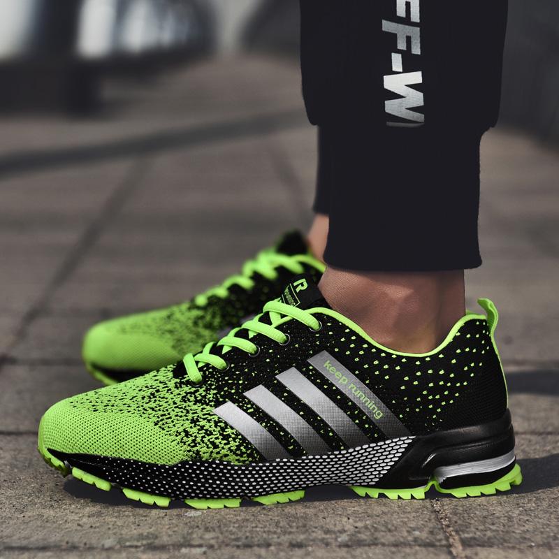 Мужская и женская ультралегкая дышащая спортивная обувь для бега, удобные кроссовки с сеткой 35-47