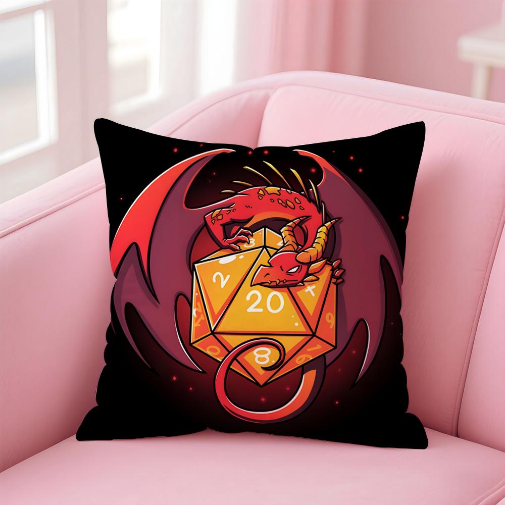 D-Dungeons & Dragons Игровая Наволочка для Подушки Дома и в Машине, Многоцелевая Наволочка - Двусторонняя, Мягкая и Прочная для Повседневного Использования