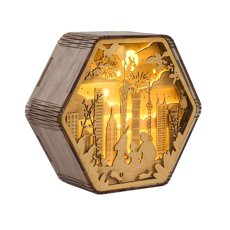 3D светодиодный ночник, современная деревянная настольная лампа, 3D полая резьба по дереву, ночник для спальни для детей, настольная декоративная лампа, подарок