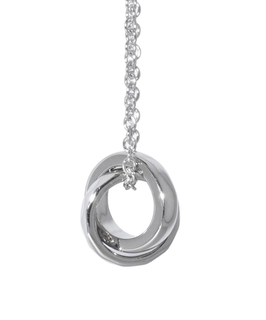 Necklace THE EDGE Double Ring Necklace 925 Silver Directly Manufactured Silver [Lion Heart] Men's (With Pouch)