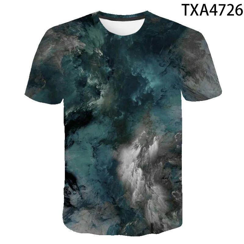 3D футболка Galaxy Colorful Clouds футболка для мужчин, женщин, детей, облако крутая футболка с принтом звездного неба, топы, футболки, одежда для мальчиков и девочек