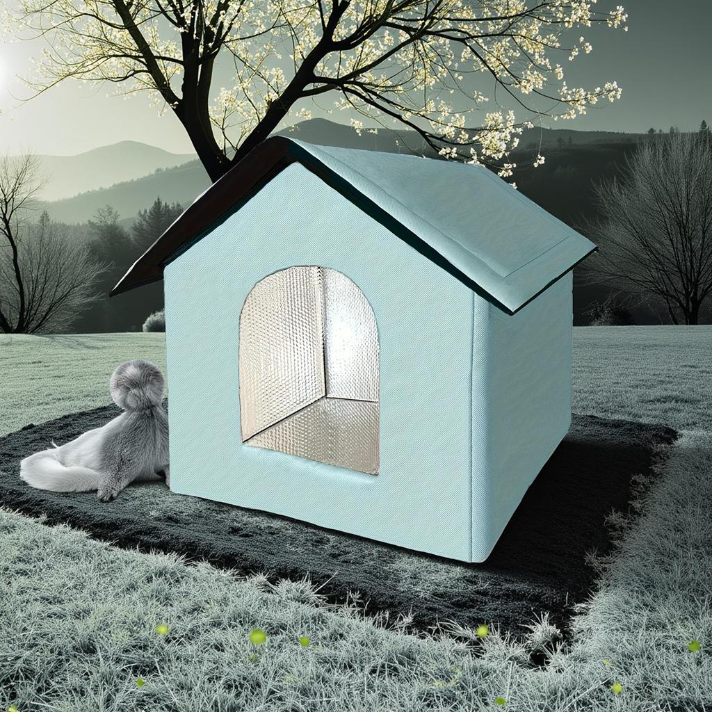 Водонепроницаемая уличная кровать для кошек и собак - Домик для бездомной кошки, Холодостойкий и теплый, Ткань Оксфорд, Универсальное гнездо для питомца на четыре сезона.