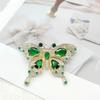 Retro Green Butterfly Brooch Crystal Butterfly Brooches Green Butterfly Suit Collar Pin  Daily