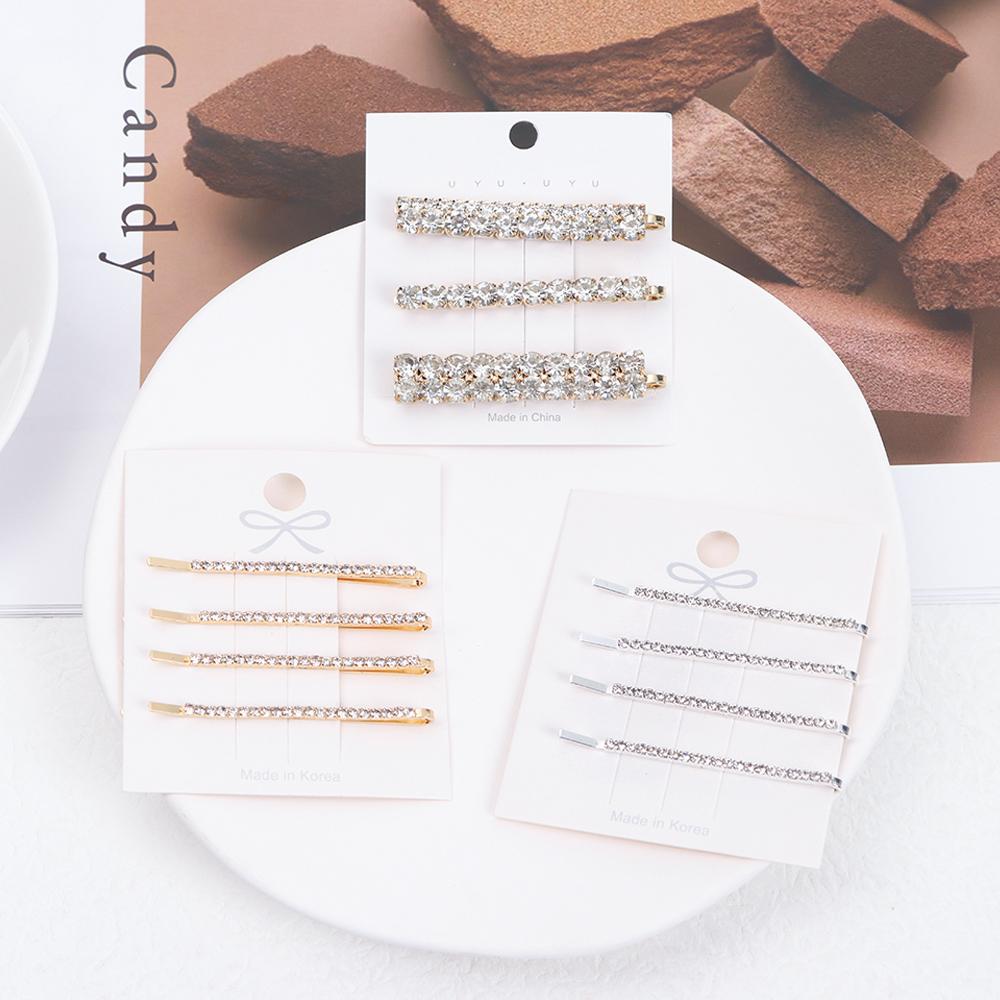 Styling Bingbing Shining Crystal Barrettes Diamondl Hairgrip Rhinestones Hairpins Hair Clips Set