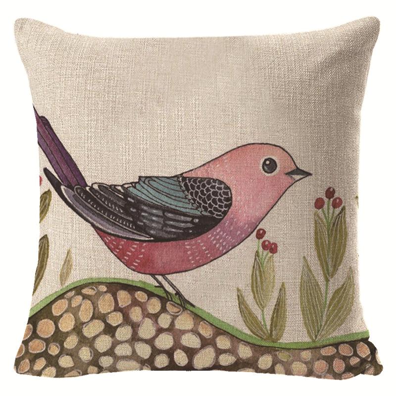 Деревенский стиль, сельский цветок и птица, чехол для дивана, наволочка, льняной весенний чехол для подушки, чехол для автомобильной талии, спинки