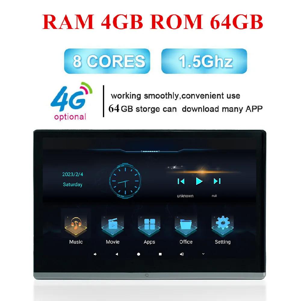 1080P Автомобильный монитор Android 11 Сенсорный экран 4 ГБ 64 ГБ BT AV Mirror Link OBD TPMS FM