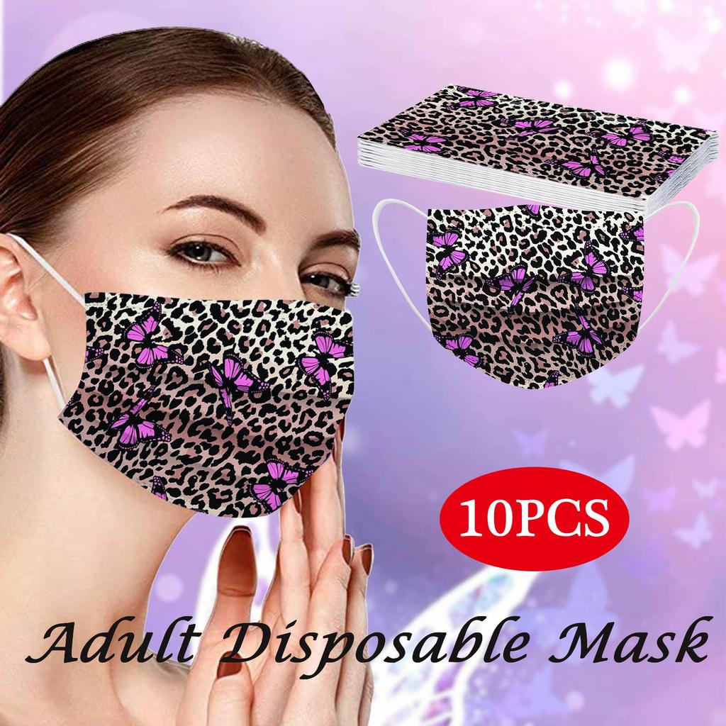 10PCS Adult's Mask Paisley Print Disposable Face Mask Industrial 3Ply Ear Loop
