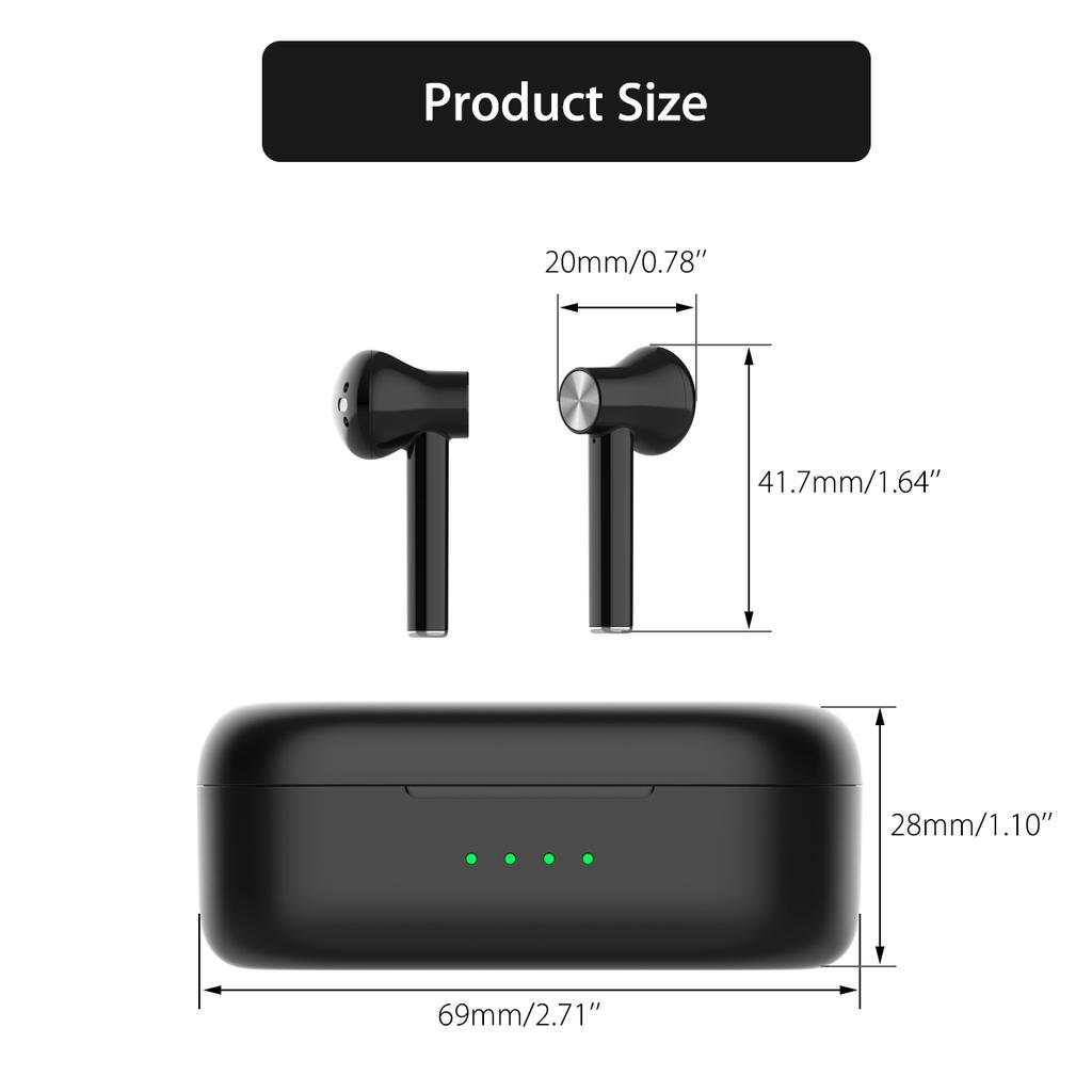 INSMA Airbuds 2 TWS Bluetooth V5.0 Наушники с настоящей беспроводной зарядкой и двойным микрофоном с шумоподавлением Hi-Fi бас-гарнитура с управлением по щелчку