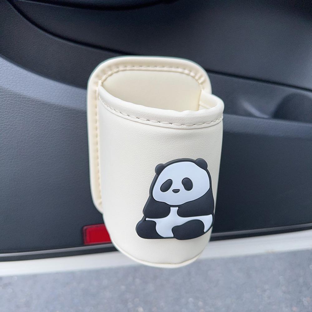 PU Leather Car Beverage Rack Panda Cup Stand Portable Car Cup Holder Car Interior Accessories