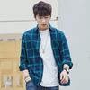 Мужская модная клетчатая рубашка: Свободная повседневная куртка с длинными рукавами и начесом на весну, лето и осень