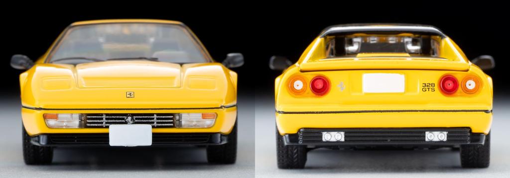 Tomica Limited Vintage Neo Ferrari 328 GTS Yellow Finished Product LV-N