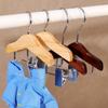 Solid Wood Kids Hanger with Clip Coat Hanging Rack Portable Mini Hanger