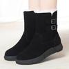 Snow Boots 2025 Winter New Non-slip Women's Suede Fur Integrated Short Boots Fleece Warm Thickened Flat Cotton Shoes