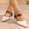 2026 Summer Sexy Pointed Toe Chunky Heel Sandals Classic Solid Color Slingback Comfortable Walking Slip-on Women High Heels35-44