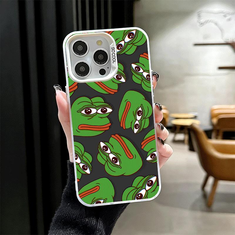 Смешной Грустный Лягушонок P-Pepe Мем Мягкий Чехол для Телефона для iPhone 15 16 17 Pro Max 17Air 16E 14 Plus 13 12 Mini Ударопрочный Чехол Задняя Крышка