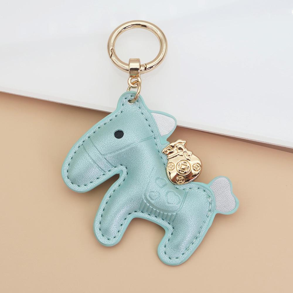 Women's Bag Charm Decoration Bag Pendant Cartoon Rocking Wooden Horse Women's Leather Bag Charm Key Chain Cute Bag Accessories Gifts