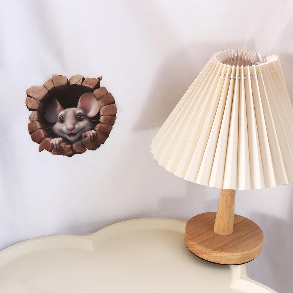 Наклейки из ПВХ с мышками и кошками 3D 3D самоклеящиеся наклейки креативные мышиные норы настенные наклейки для домашнего декора