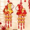 2026 Horse Year Fortune Character Pendant Hanging Tassels Traditional Chinese New Year Ornament Red Felt New Year Wall Pendant