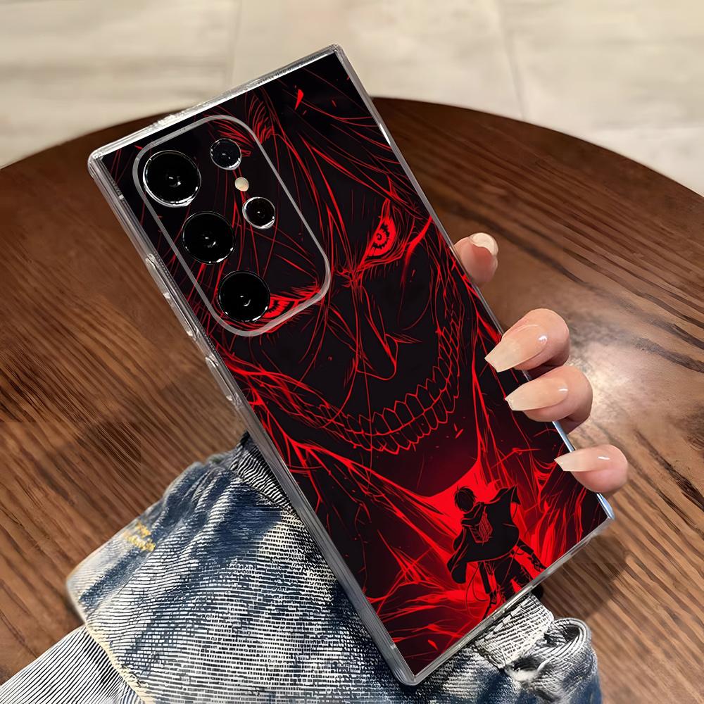 Японское аниме Атака Титанов Чехол для телефона Samsung S26 S25 S24 Ultra S23 Fe S22 S20 S21 Plus Plus 5G Fe Прозрачная крышка