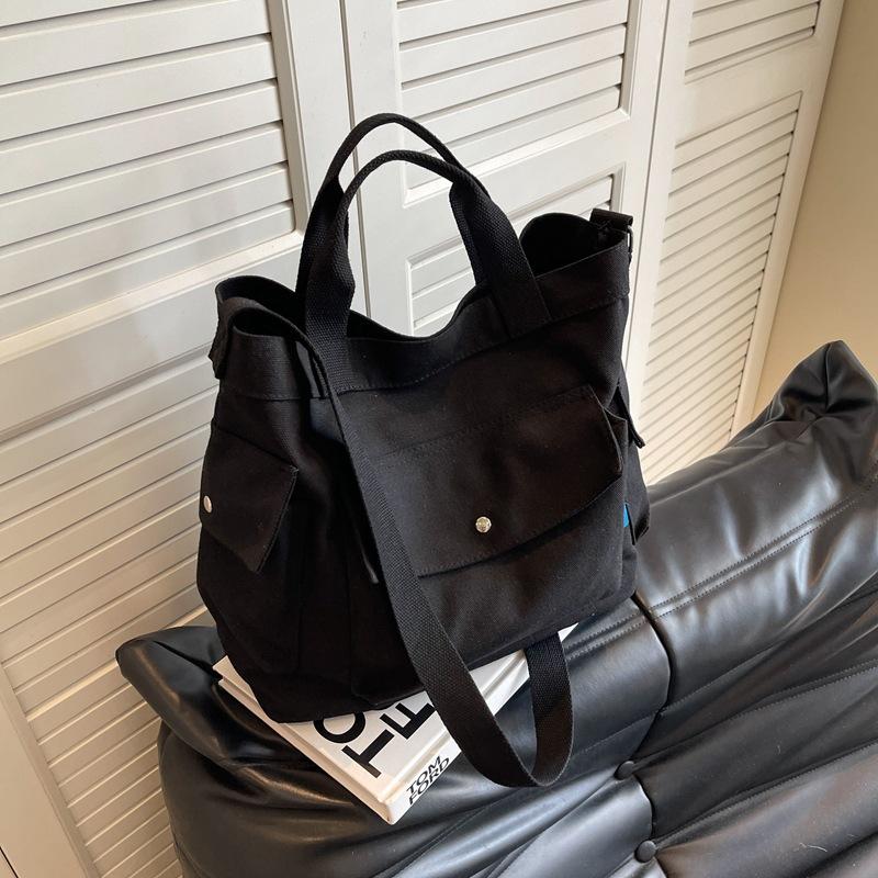 Холщовая женская сумка 2023, модная повседневная сумка через плечо, большая сумка на плечо