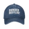 Classic Dunder Mifflin Logo Baseball Caps Men Women Distressed Denim Washed Sun Cap Adjustable Hats Cap