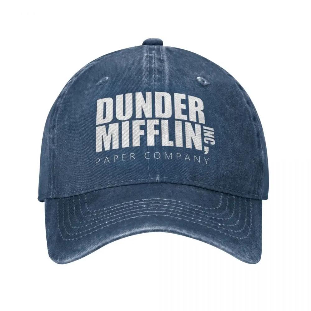 Классические бейсболки с логотипом Dunder Mifflin для мужчин и женщин, потертые джинсовые кепки с защитой от солнца, регулируемые головные уборы для офисных путешествий