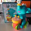 Elephant Drum,Ball Game Toy for Youngsters,Fun Early Learning Puzzle with Cartoon Elephant, Battery Operated,AA Batteries Not Included,Elephant Gifts
