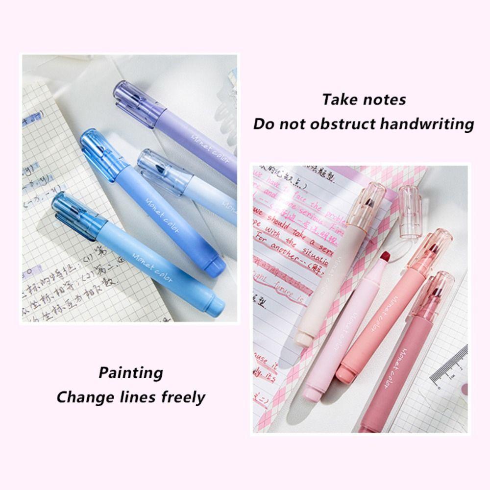 4pcs Eye Protection Fluorescent Pen Colored Marking Drawing Pen Art Painting Pen School Office