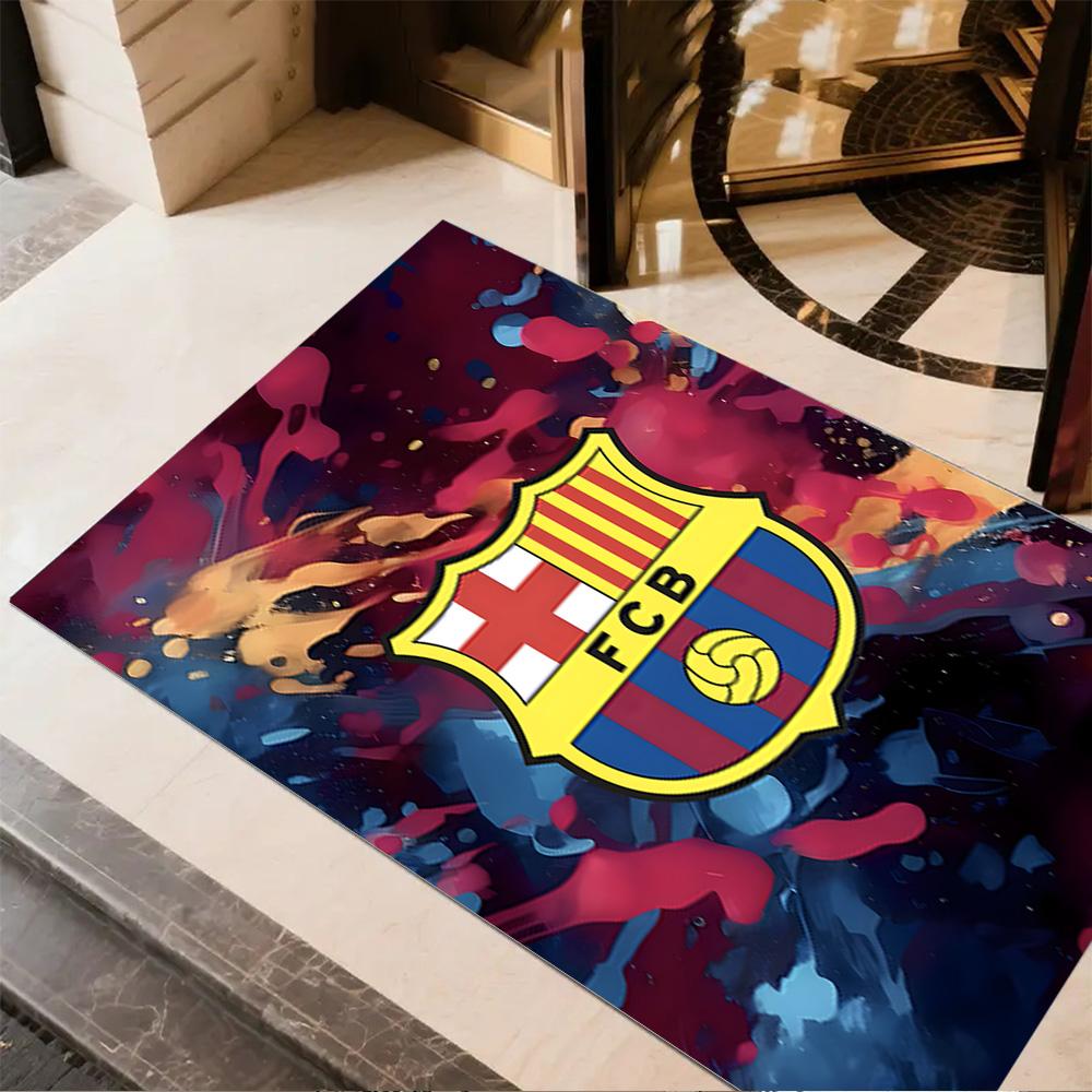 Fcb Crest Emblem Carpet Design for Dining Room Living Rooms Playrooms Bedrooms Anti-slip Rug Office home decor Gift for Festivals