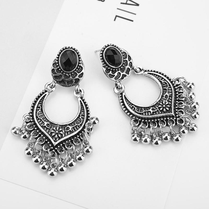 Металлические винтажные серьги-кисточки в этническом стиле для женщин и девочек, резные серьги-подвески в богемном стиле, ювелирные аксессуары, подарки