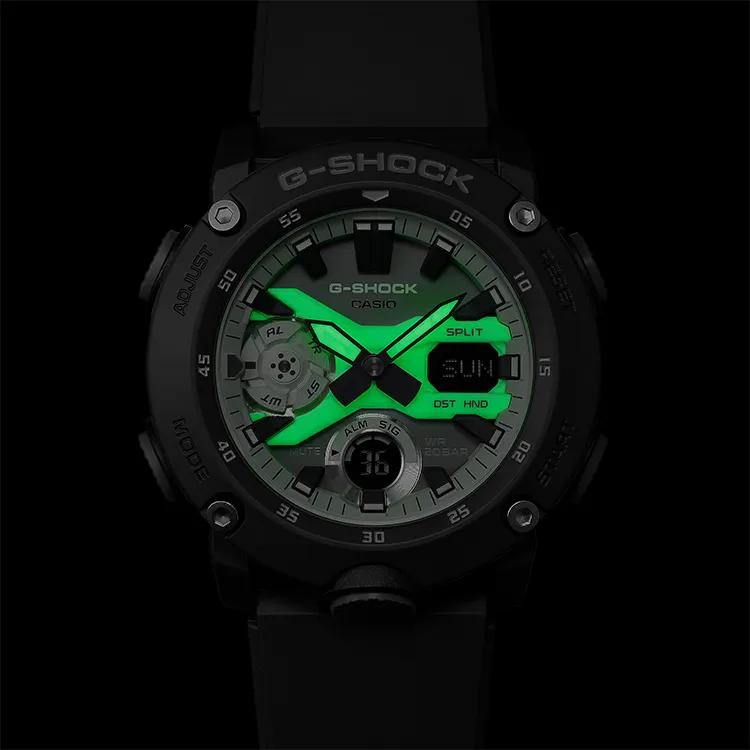 CASIO Unisex Liquid Crystal / Analog Dual Display Series Gray Watch GA-2000HD-8APR (Unisex) Japanese Korean Watches GA 2000HD 8APR