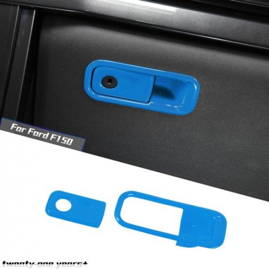 Co-pilot Storage Box Handle Cover Trim Bezels For Ford F150 - Light Blue