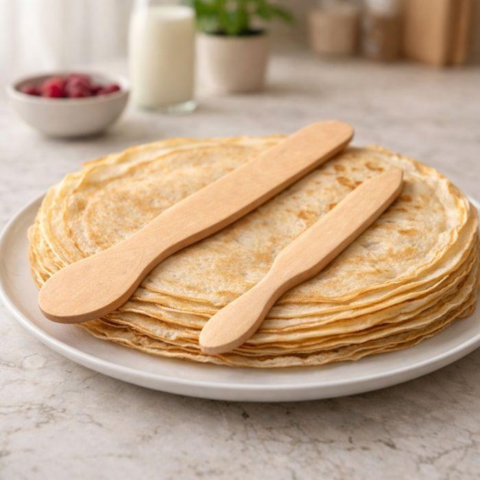 Spatules de cuisine - BON APPÉTIT - Set de 2 - 29 cm & 38 cm - Bois naturel - Anti-rayure