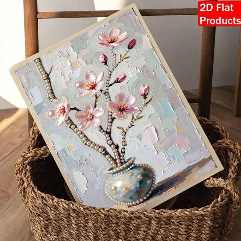 DIY холст для рисования жемчугом, цветочный дизайн, блестящий 3D-набор для творчества с бусинами, креативное хобби для декора стены гостиной